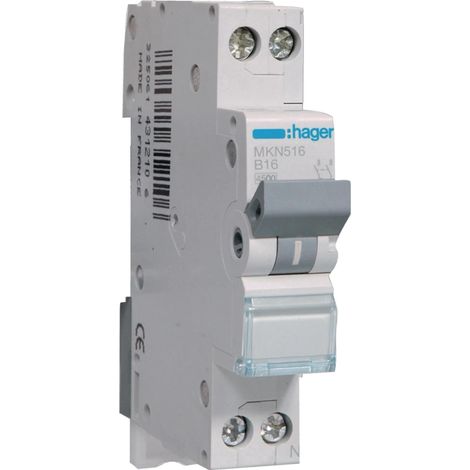 Interrupteur Hager mkn516 16A 1P+N 6kA
