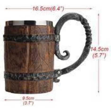 Tasse À Boire 600 ml - Double Paroi Isolée - En Résine Et Acier Inoxydable - Pour Café Bière Vin - 1 Pièce (1/4)