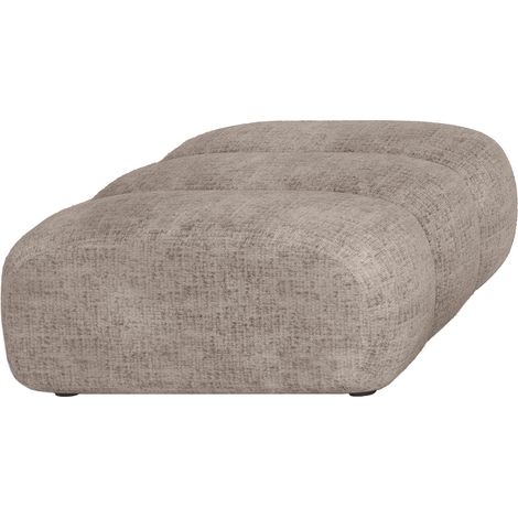 GABYA - Pouf rectangle matelassé en tissu taupe (1/5)