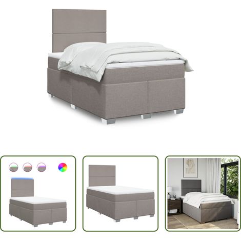 Matratze - Boxspringbett mit Matratze Taupe 120x200 cm Stoff (1/5)