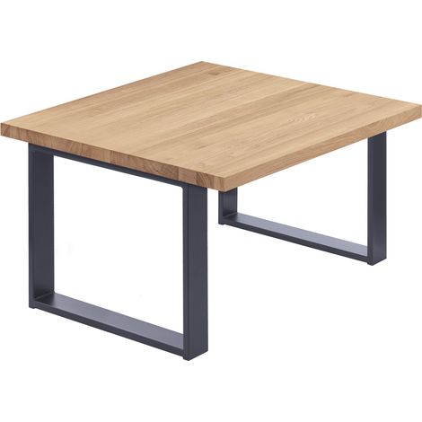 LAMO Manufaktur Esstisch Küchentisch, 60x60x47 cm (AxBxH), Modern, Natur / Anthrazit, LKG-01-A-002-7016M