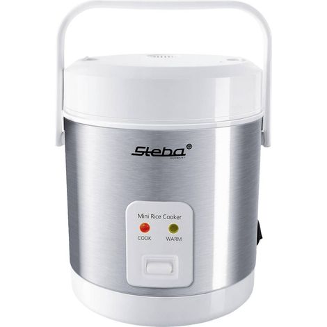 Steba RK 4M Cuoci riso acciaio inox, Bianco Spia luminosa, Rivestimento antiaderente, con misurino (1/5)
