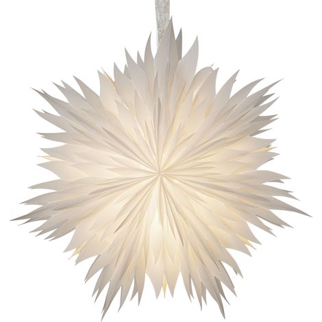 Star Trading Étoile de papier Dis, Blanc, Frangé, Décoration de Noël, 45 cm