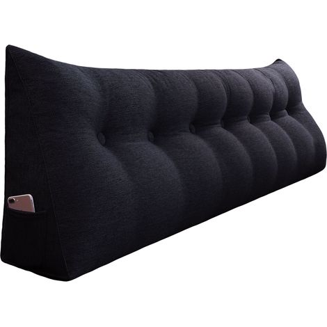 VERCART Grande cuscino a cuneo per il riposo a letto, cuscino lungo per la lettura, cuscino decorativo per la testiera, cuscino triangolare per la schiena, cuscino da salotto per il letto da giorno o (1/5)