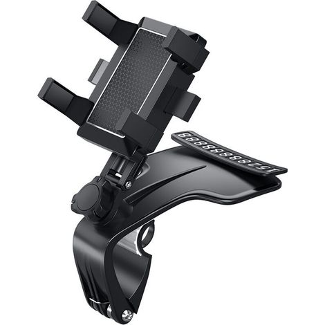Support de téléphone de voiture , rétroviseur multifonction pour tableau de bord de voiture avec pince à ressort réglable à 360 °, adapté aux smartphones de 3 à 7 pouces (1/5)