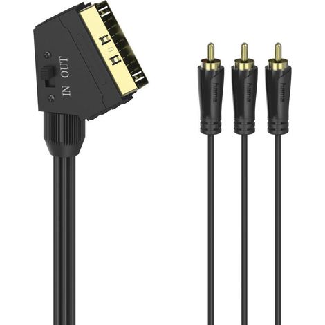 Hama 00205156 cable EUROCONECTOR 1,5 m 3 x RCA Negro