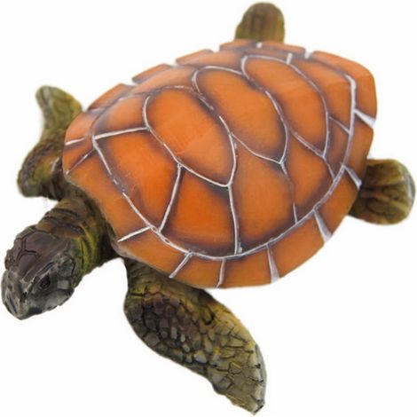 Tortue Décor Aquarium - Résine Synthétique Non Toxique - Cachette pour Poissons - Pour Eau Douce et Salée - 12 x 10 x 4 cm - 1 Pièce