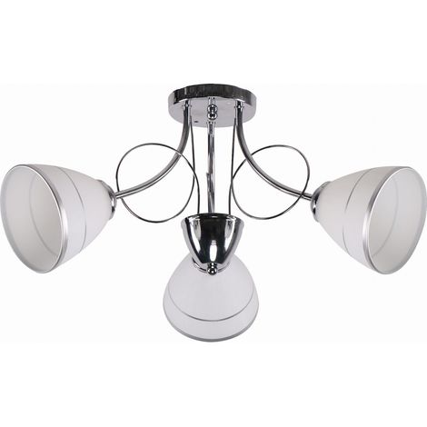 Plafonnier Elotte 3x40W E27 chromé blanc Candellux (1/3)