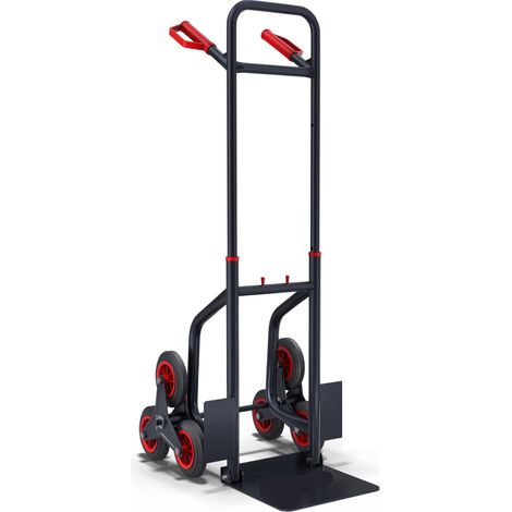 Diable pliable Chariot de transport charge max.150kg monte escalier cadre en acier (1/5)