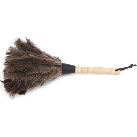 Duster, noueurs à Plumes à Autruche Douce pour Le Nettoyage, plumeau à Main léger avec poignée en Bois, Outils de poussière Suspendus pour Le Bureau, la Maison et la Voiture (1/5)