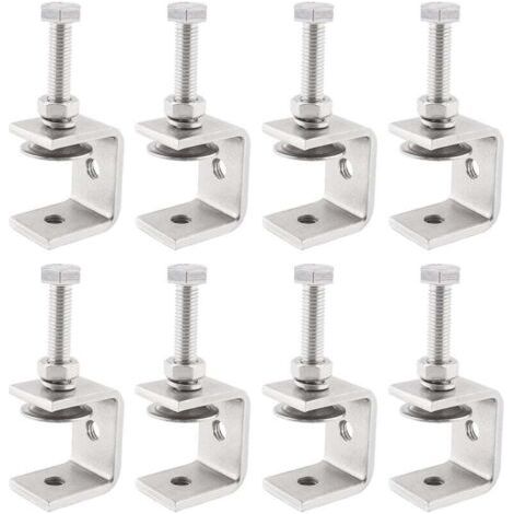 8 Pièces Serre Joints C 30mm, Pince C Acier Inoxydable 304 Réglable Plage de Serrage 0-25mm pour Soudage Charpentier Montage Domestique, l'Ébénisterie