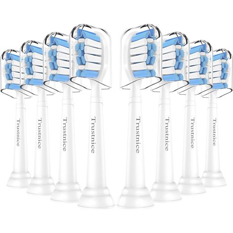 Brossette de Rechange pour Sonicare, Têtes de Brosse à Dents Electrique pour Manches Snap-On, 8 Pcs Blanc (1/5)