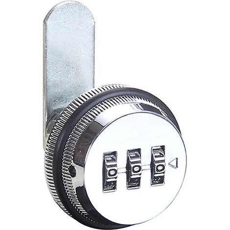 Cadenas à combinaison numérique sans clé, à came, pour armoire, casier, tiroir, boîte aux lettres, etc., couleur argent chromé (2 pièces, argent) (1/5)