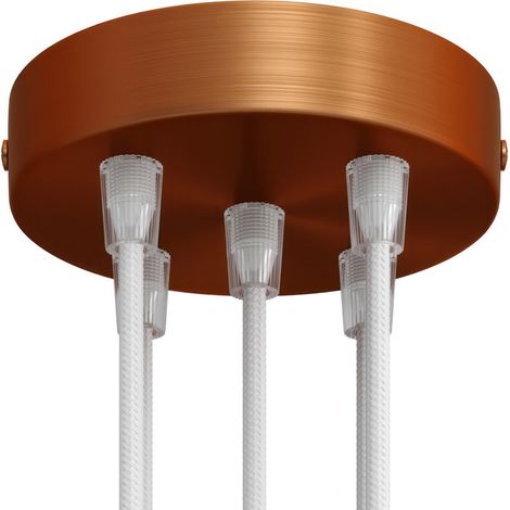 creative cables Kit rosone cilindrico in Metallo a 5 Fori - Conico, Rame satinato