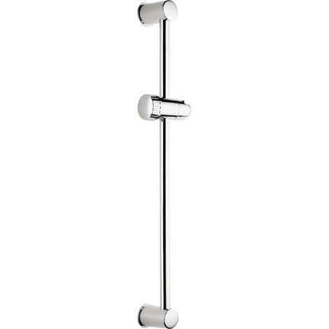 Barre de douche inox - 1 pièce - Acier chromé - Curseur réglable - Salle de bain moderne - Diamètre 19 mm (1/2)