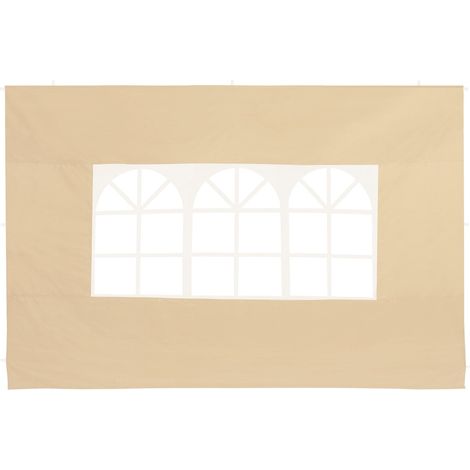 Gazebo side panels set beige 3x2m zip closure