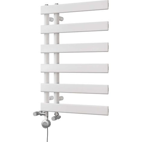 Agar - White Dual Fuel Towel Rail H748mm x W500mm Thermostatic (1/3)