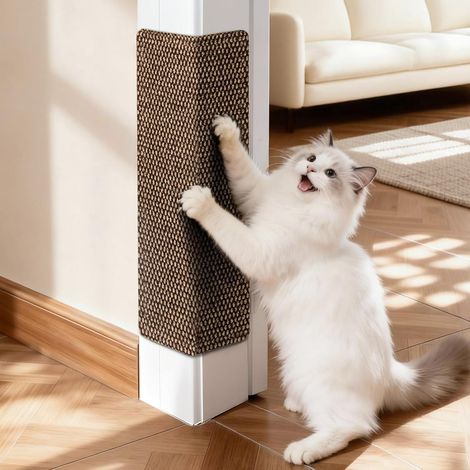 Tapis Griffoir Chat Adhésif, 20x50cm Marron Protection Canapé Chat Anti Griffure, Tapis Griffoir Épais pour Meubles, Mur et Porte, Résistant (1/5)