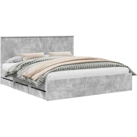 Maison Exclusive - Estructura de cama Gris Concreto 180 x 200 cm (1/5)