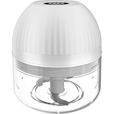 Hachoir à ail électrique, mini presse-ail, broyeur d'aliments électrique portable rechargeable par USB, pour hacher oignons, noix, gingembre, légumes (blanc) (1/5)