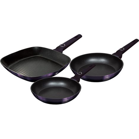 Juego de sartenes con revestimiento de titanio de 3 piezas BERLINGER HAUS Purple Eclipse BH-7104 (1/5)