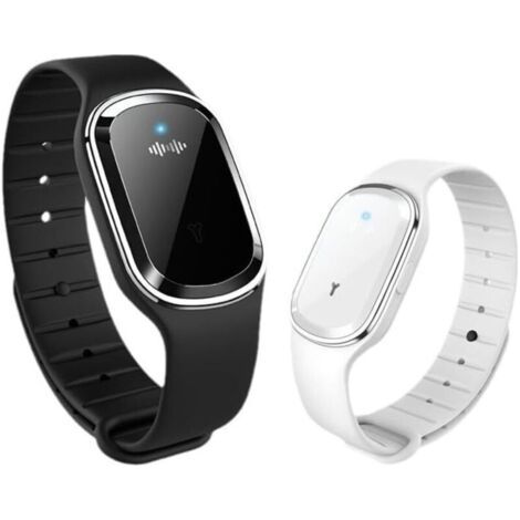 Lot de 2 montres anti-moustiques à ultrasons – Bracelet silicone rechargeable USB – Protection enfants et adultes – Autonomie 130 heures (1/5)
