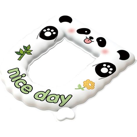 Abattant de toilettes en EVA à motif panda - imperméable, doux et très élastique, avec poignée et couverture intégrale. Montage facile pour toute la famille, les enfants et les voyages. (1/3)