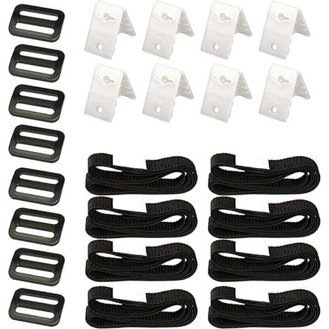 UlisemLot de 8 sangles universelles pour bâche de piscine creusée, attaches pour chariot de transport de piscine, sangles de serrage pour bâche de piscine, enrouleur de pare-soleil, roue de visière (1/3)