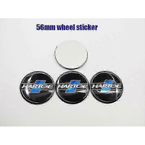 Lot de 4 cache-moyeux de roue Hartge Logo 56 mm pour voiture, accessoires de style et de personnalisation.