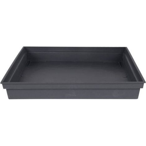 Soucoupe Carrée - 26,7 x 26,7 x H 3,8 cm - Non Gélif Anti UV - Pour Pot De Fleurs Carré - 1 Pièce (1/2)