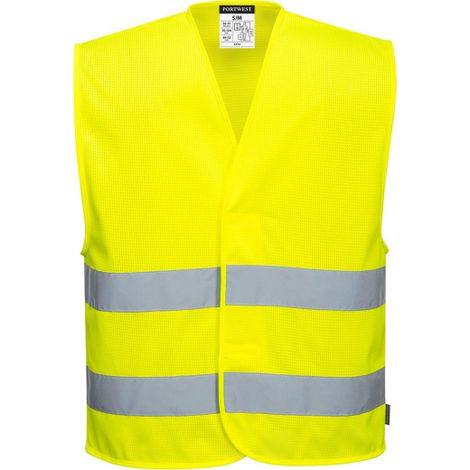 Chaleco de alta visibilidad con malla MeshAir con dos bandas reflectantes C374 4X/5X Amarillo