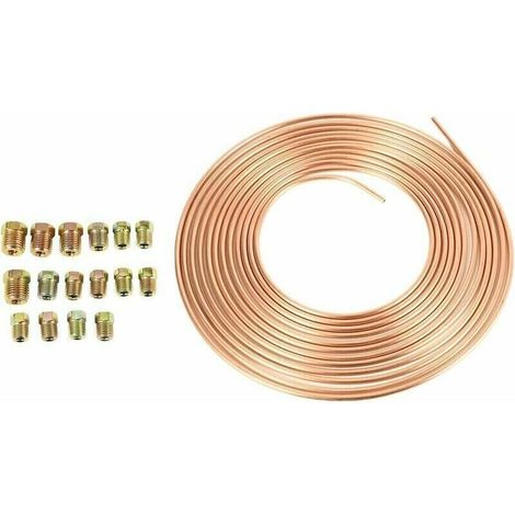 25-foot brake hose reel – made of copper and nickel – with an outer diameter of 3/16 inch, rust-resistant hose (1/3)