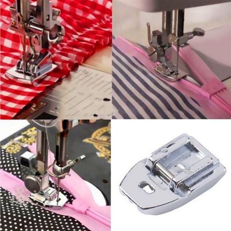 Pied-de-biche double pour fermeture éclair invisible type boucle – Lot de 2, compatible machines à coudre domestiques (1/4)