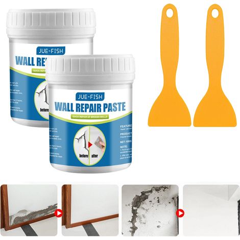 Kit de réparation crème de réparation 2 pièces, murale pour plaques de plâtre - Kit de réparation pour plaques de plâtre 100 g (1/5)