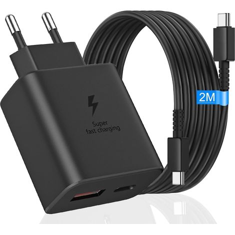 USB C Chargeur 45W Adaptateur Câble pour Samsung Galaxy S26 Ultra S25 S24 S23 S22 S21 S20 A56 A55 A54 A36 A35 A26 A25 A17 A16, Tab S11 S10 S9 Chargeur Rapide Boyage Secteur Super Fast Charger (1/5)