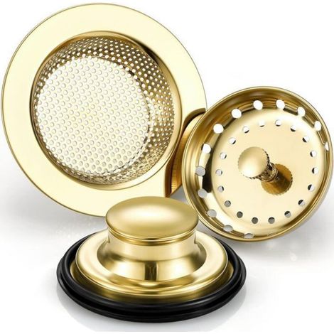 Ensemble de 3 filtres et bouchons pour évier de cuisine, en acier inoxydable, avec poignée, filtre universel anti-obstruction pour (1/3)
