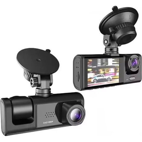 Dashcam 4K, display da 3,16 pollici con 3 lenti, Wi-Fi, GPS, registrazione anteriore, posteriore e interna, visione notturna, monitoraggio del parcheggio, sensore G, videoregistratore Full HD. (1/5)