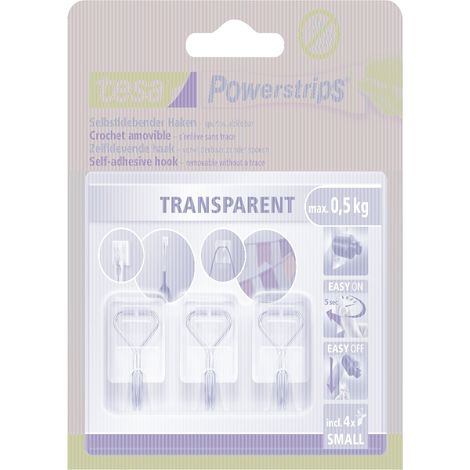 tesa Powerstrips Small Crochet adhésif 3 pièces blanc, acier inoxydable Contenu: 3 pc(s) Y831963 (1/5)