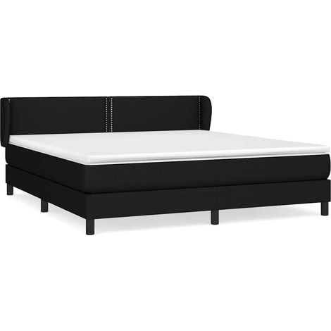 Maison Exclusive - Cama box spring con colchón tela negro 160x200 (1/5)