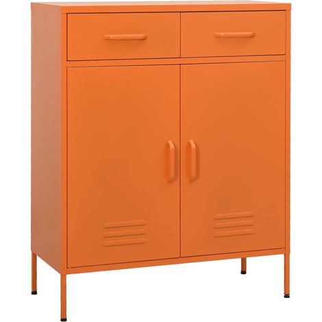 Armoire de rangement, Commode, Meuble de Rangement Orange 80x35x101,5 cm Acier HYB51335 (1/5)