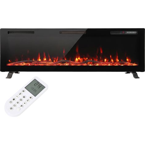 HOMCOM Slim Electric Fireplace Wall Mounted/Recessed/Freestanding 152cm (1/5)