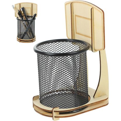 Support de basket-ball en bois multifonctionnel, porte-stylo, compatible avec les bureaux (1/5)