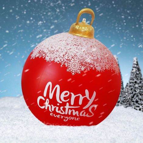Boule De Noël Gonflable - 60 cm - PVC Résistant Aux Intempéries - Décoration Extérieure Pour Jardin Ou Porche - Sans Éclairage - 1 Pièce (1/5)