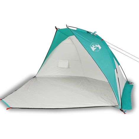 vidaXL Tienda de playa 185T poliéster verde agua 268x223x125 cm (1/2)