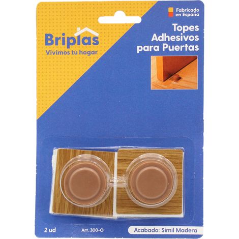 TOPE PUERTA BASE MADERA ADH. 2 UD MARRON BLISTER 2