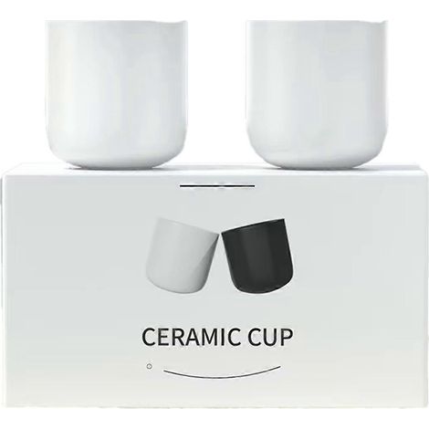 Ensemble de 2 tasses à café en céramique blanche, pour expresso, latte, lait et café infusé à froid. (1/5)