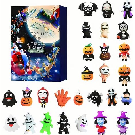 2025 Skull Jack Christmas Countdown Blind Box Halloween Spooky Atmosphere 24pcs Gift - New Halloween E+ Airplane Box -