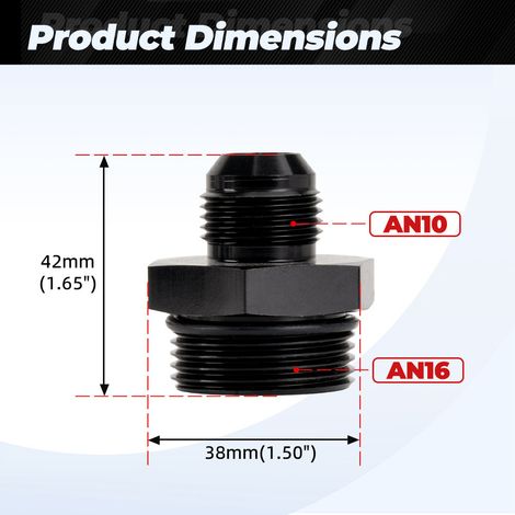 Ölkühlungsanschlussadapter ORB AN3 AN4 AN6 AN8 AN10 AN12 AN16 AN20 - -AN10-AN16 (1/3)
