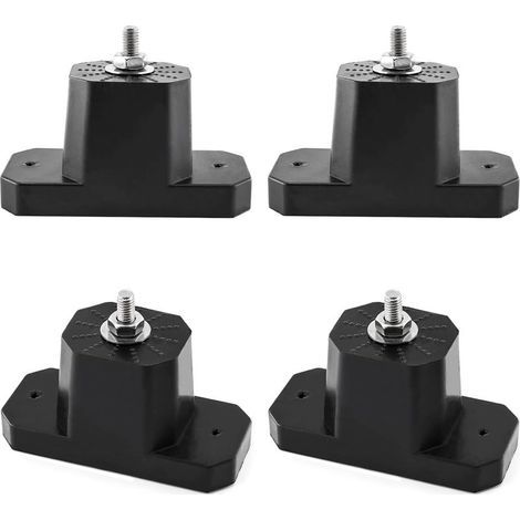 Pièces Support Climatiseur Exterieur, Anti Vibration climatiseur, Amortisseurs de Vibrations de Climatiseurs, Support Climatisation pour Aux Climatiseurs Intérieurs et Extérieurs (Noir) (1/5)