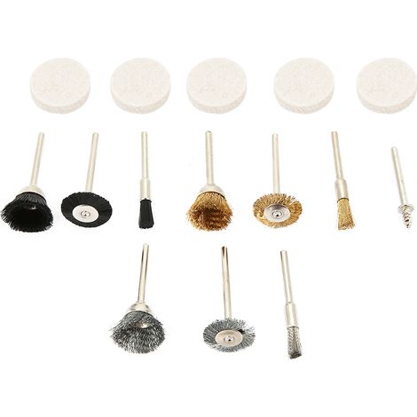 Kit 15 brosses à fil pour perceuse et meuleuse – Accessoires polissage décapage dégraissage métaux bois plastique (1/5)